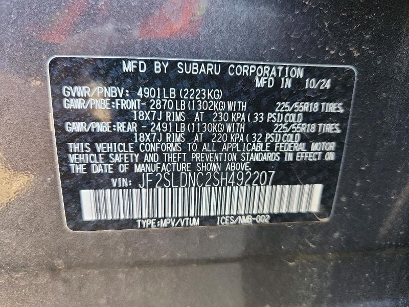 2025 SUBARU FORESTER LIMITED 13