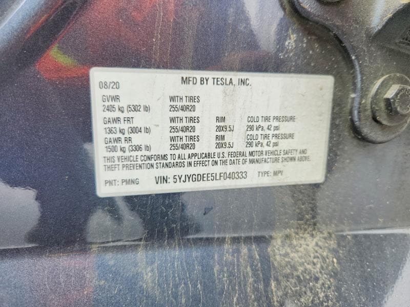 2020 TESLA MODEL Y 12