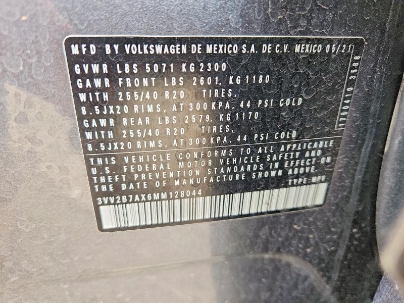 2021 VOLKSWAGEN TIGUAN SE 12