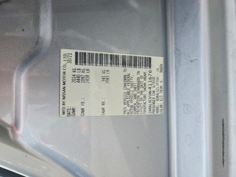 2021 NISSAN ALTIMA SR SR 12