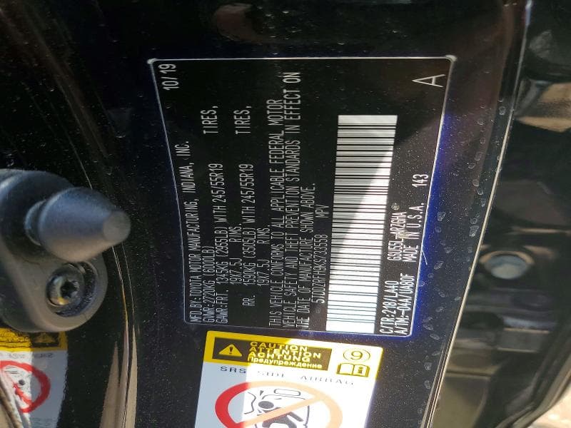 2019 TOYOTA HIGHLANDER LIMITED LIMITED 12