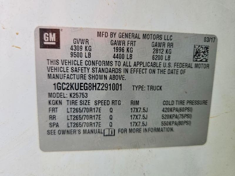 2017 CHEVROLET SILVERADO K2500 HEAVY DUTY K2500 HEAVY DUTY 13