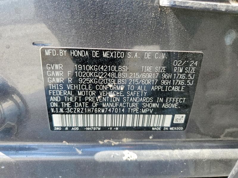 2024 HONDA HR-V EXL 12