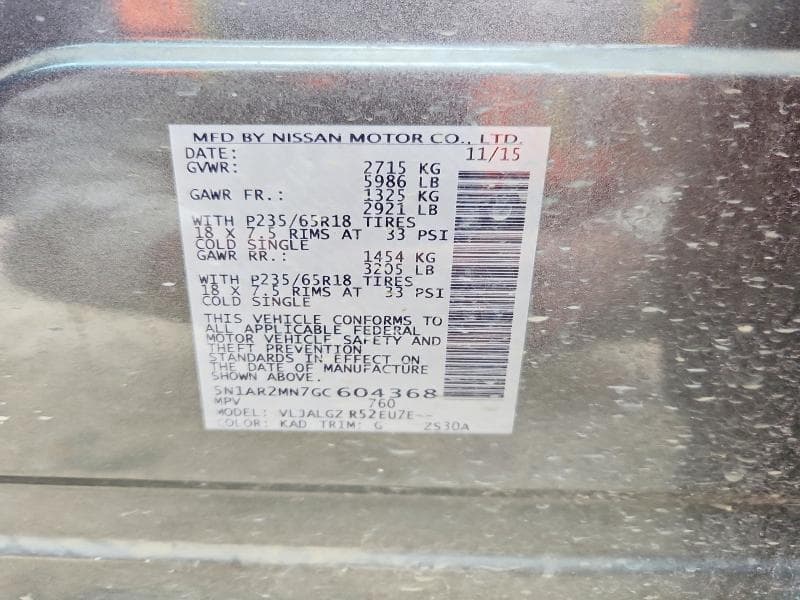 2016 NISSAN PATHFINDER SL 13