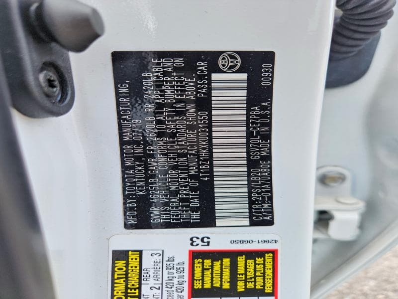 2019 TOYOTA CAMRY XSE V6 12