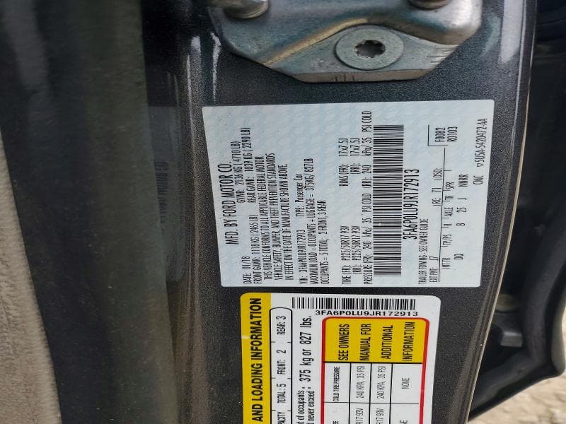 2018 FORD FUSION SE HYBRID 12