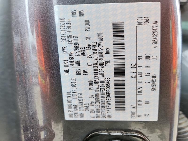 2023 FORD F150 SUPERCREW SUPERCREW 12