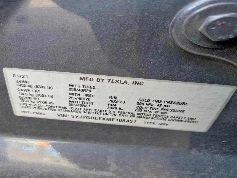 2021 TESLA MODEL Y 12