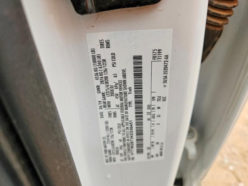 2019 FORD F250 SUPER DUTY SUPER DUTY 12