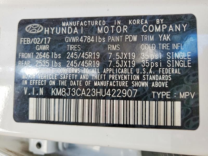 2017 HYUNDAI TUCSON LIMITED LIMITED 13