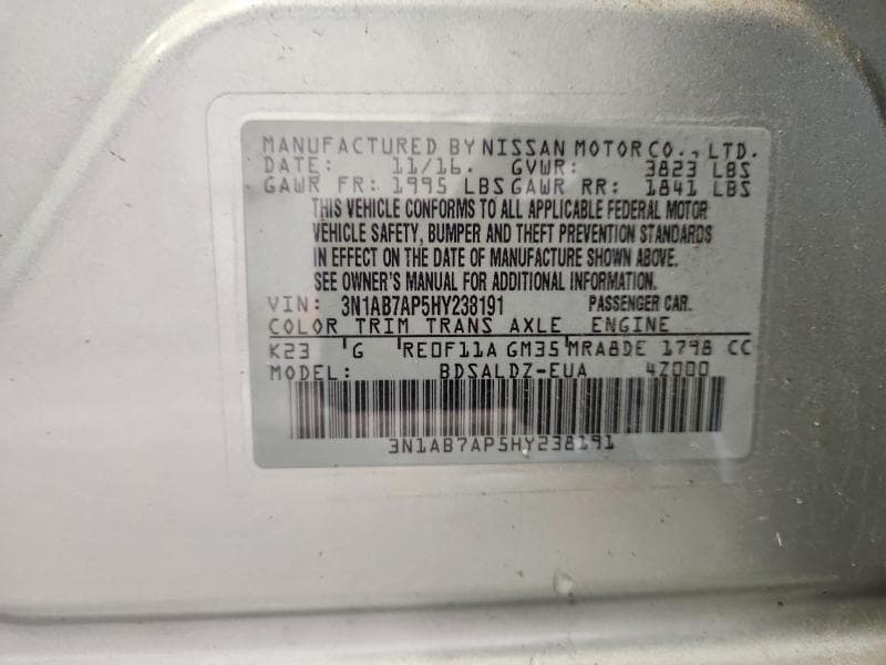 2017 NISSAN SENTRA SV 12
