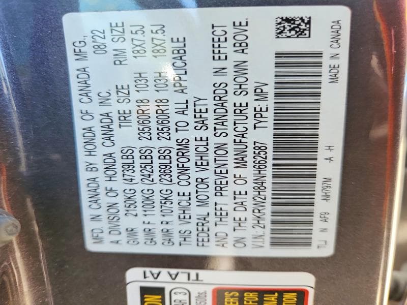2022 HONDA CR-V EXL 13