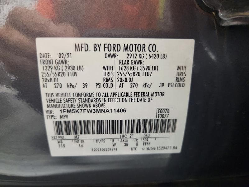 2021 FORD EXPLORER LIMITED 13