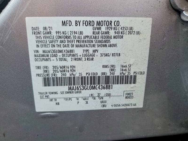 2021 FORD ECOSPORT SE SE 12