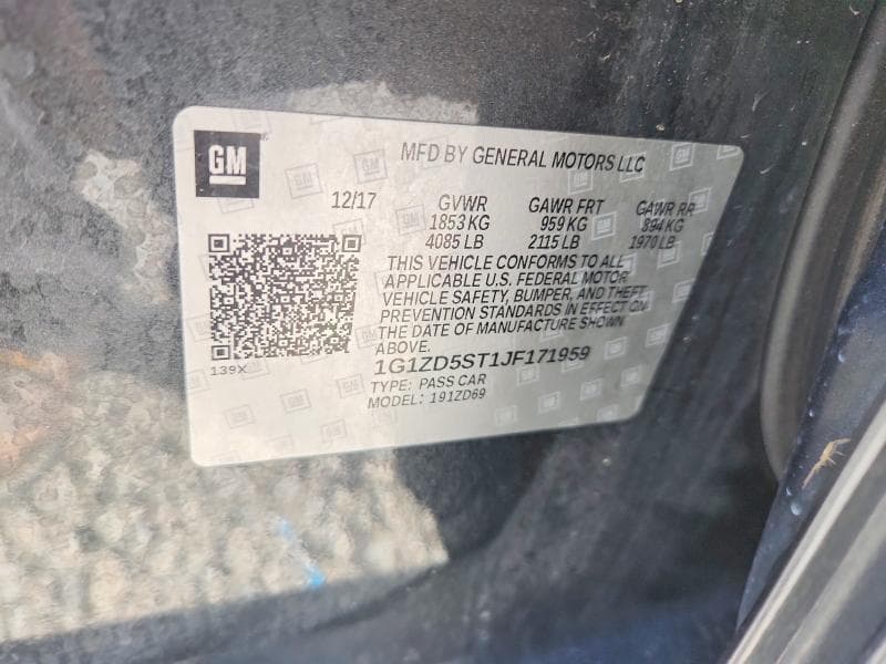 2018 CHEVROLET MALIBU LT 12