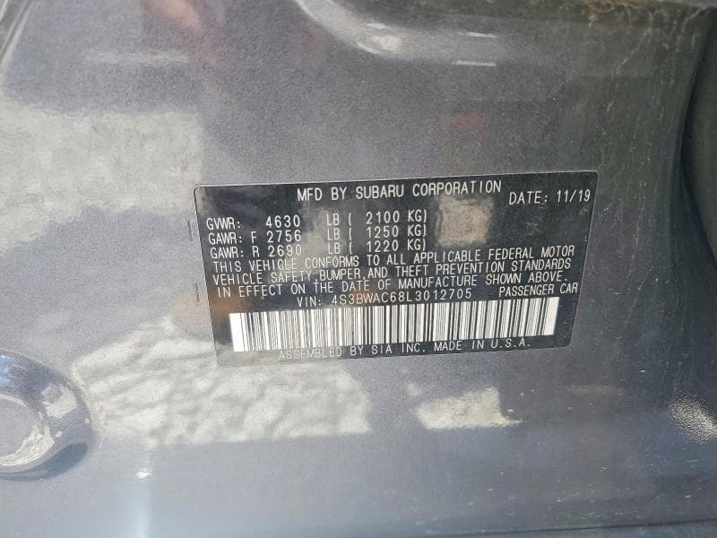2020 SUBARU LEGACY PREMIUM 12