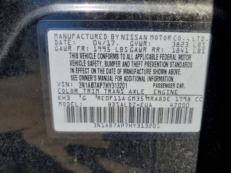 2017 NISSAN SENTRA SV 12