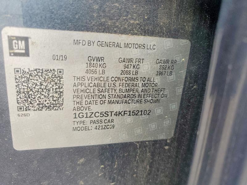 2019 CHEVROLET MALIBU LS 12