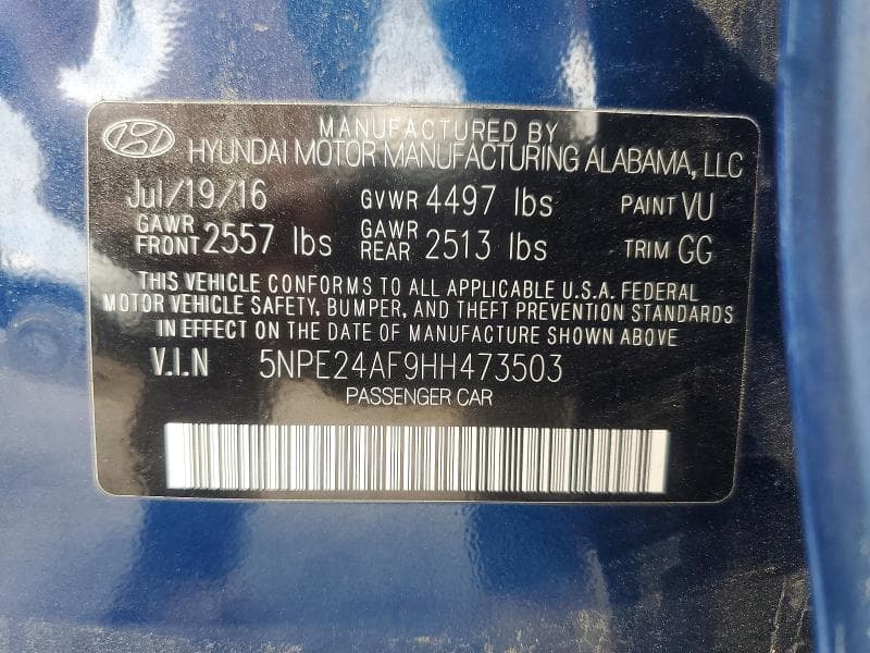 2017 HYUNDAI SONATA SE 12
