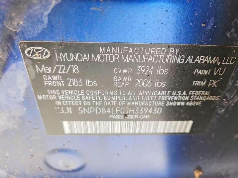 2018 HYUNDAI ELANTRA SEL 12