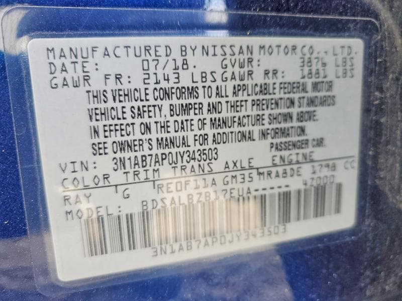 2018 NISSAN SENTRA S 13