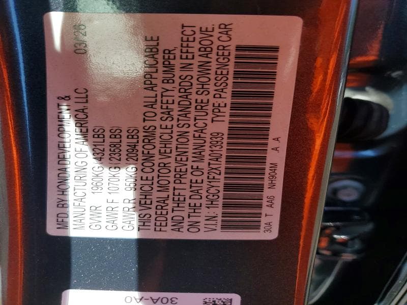 2026 HONDA ACCORD LX 12