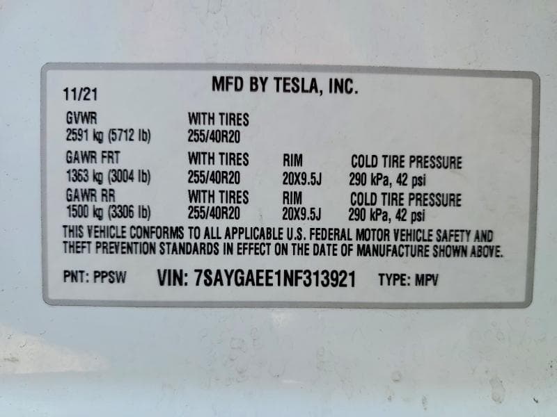 2022 TESLA MODEL Y 13