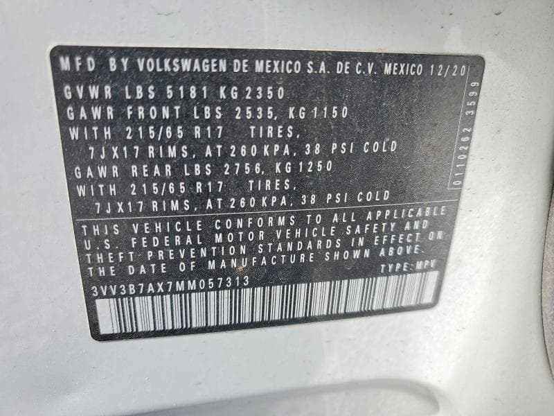2021 VOLKSWAGEN TIGUAN SE 12