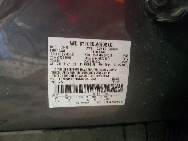 2021 FORD EXPLORER LIMITED 13