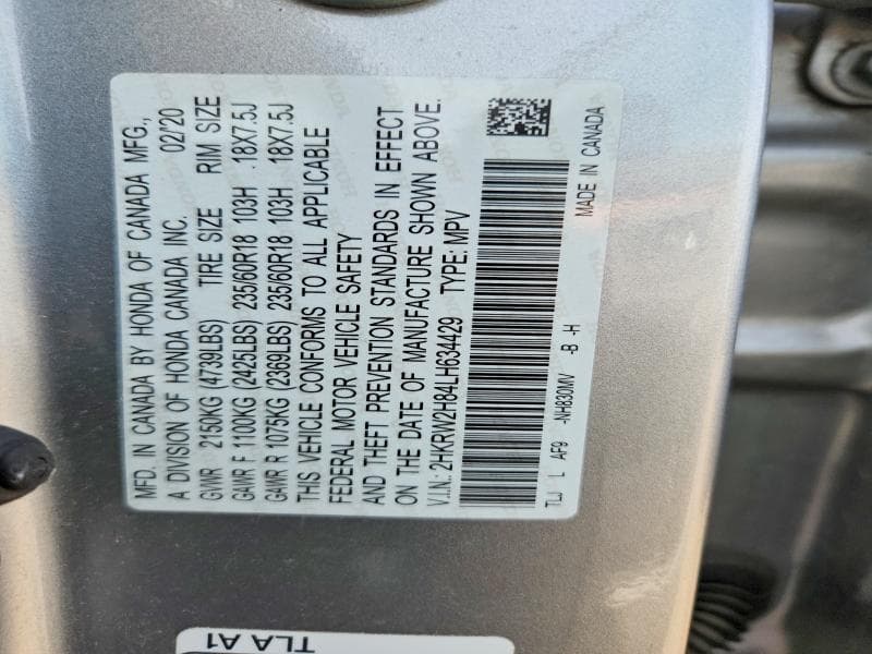 2020 HONDA CR-V EXL EXL 13