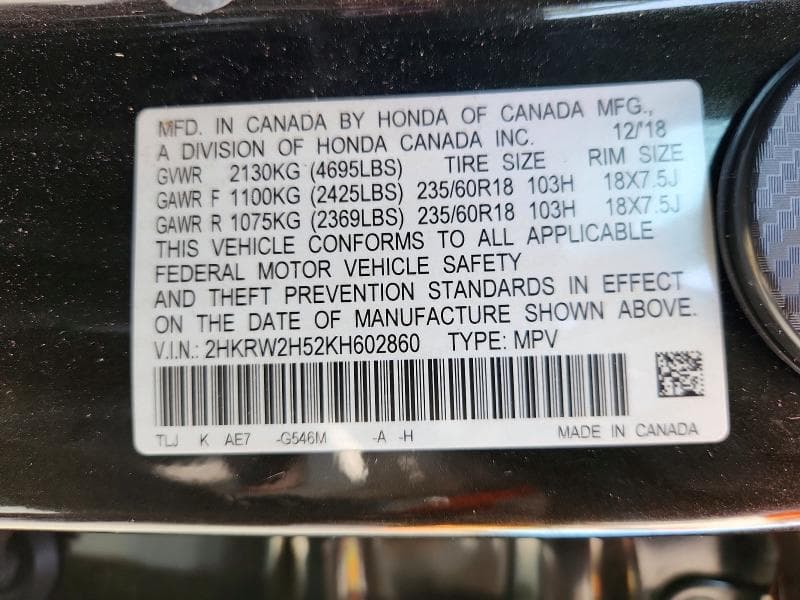 2019 HONDA CR-V EX 13
