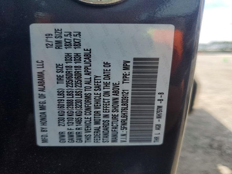 2020 HONDA ODYSSEY EXL 14