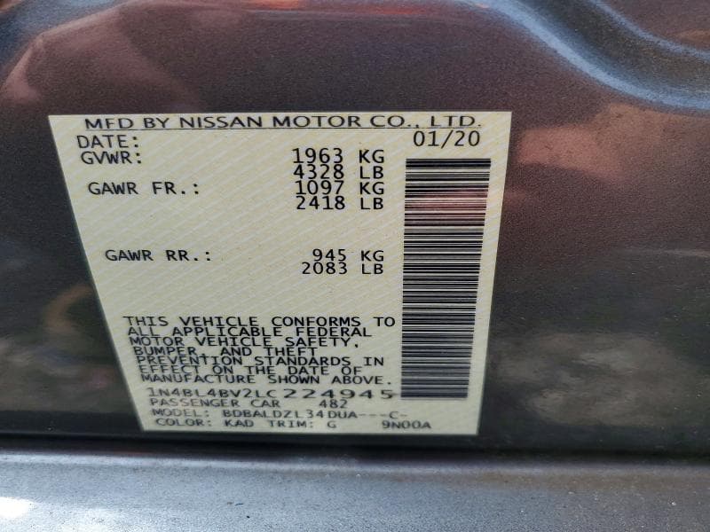 2020 NISSAN ALTIMA S 12