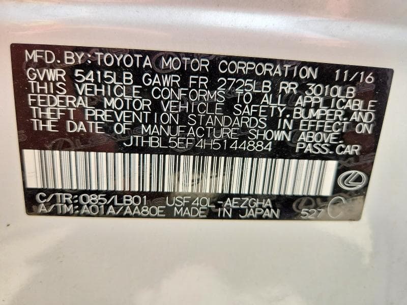 2017 LEXUS LS 460 460 12