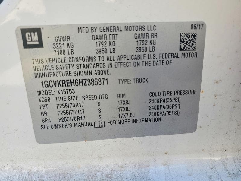 2017 CHEVROLET SILVERADO K1500 LT 12