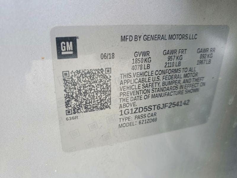 2018 CHEVROLET MALIBU LT 12