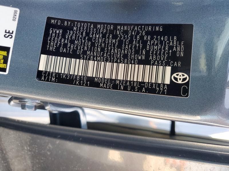 2026 TOYOTA COROLLA LE 13