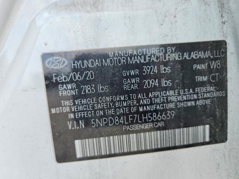 2020 HYUNDAI ELANTRA SEL SEL 12