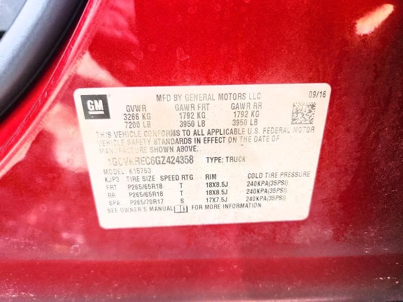 2016 CHEVROLET SILVERADO K1500 LT K1500 LT 12