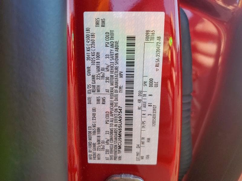 2025 FORD ESCAPE ST LINE 13