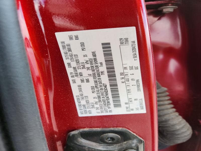 2019 FORD F150 SUPERCREW 12