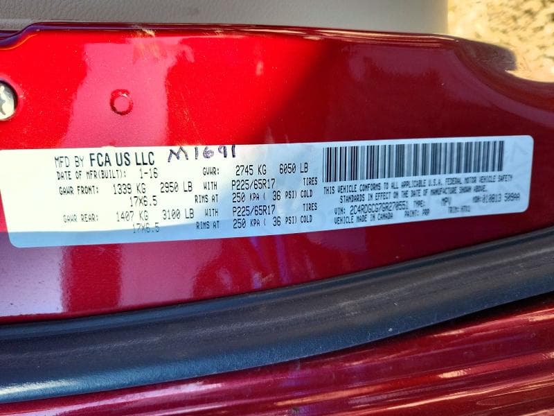 2016 DODGE GRAND CARAVAN SXT 14