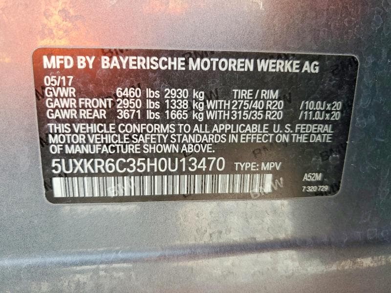 2017 BMW X5 XDRIVE50I XDRIVE50I 14