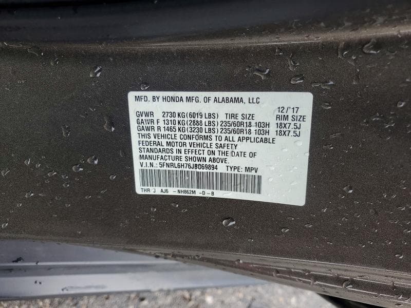 2018 HONDA ODYSSEY EXL EXL 13