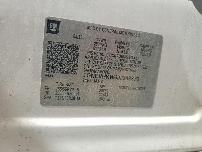 2018 CHEVROLET TRAVERSE LT 13