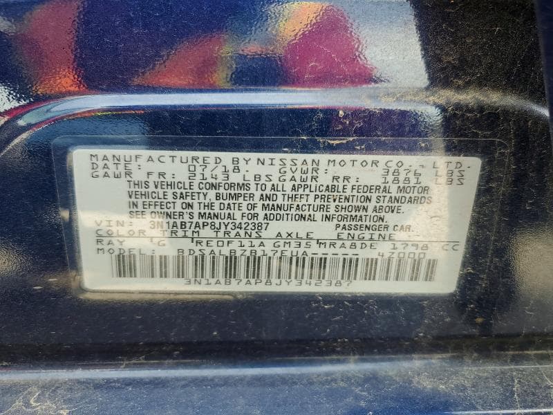 2018 NISSAN SENTRA S 12