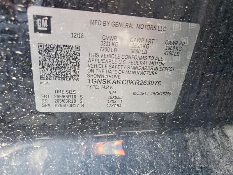 2019 CHEVROLET TAHOE K1500 LS 12