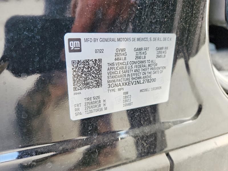 2022 CHEVROLET EQUINOX LT LT 12