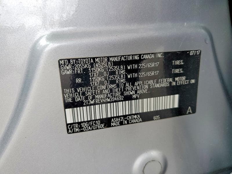 2017 TOYOTA RAV4 XLE XLE 12