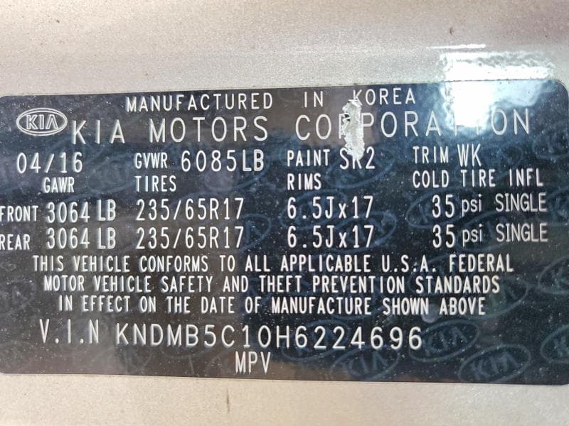 2017 KIA SEDONA LX LX 14